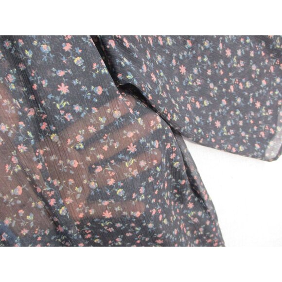 Vintage Floral Kimono Cardigan  Size - L  Semi-Sheer Lightweight Cover-Up - Picture 4 of 8